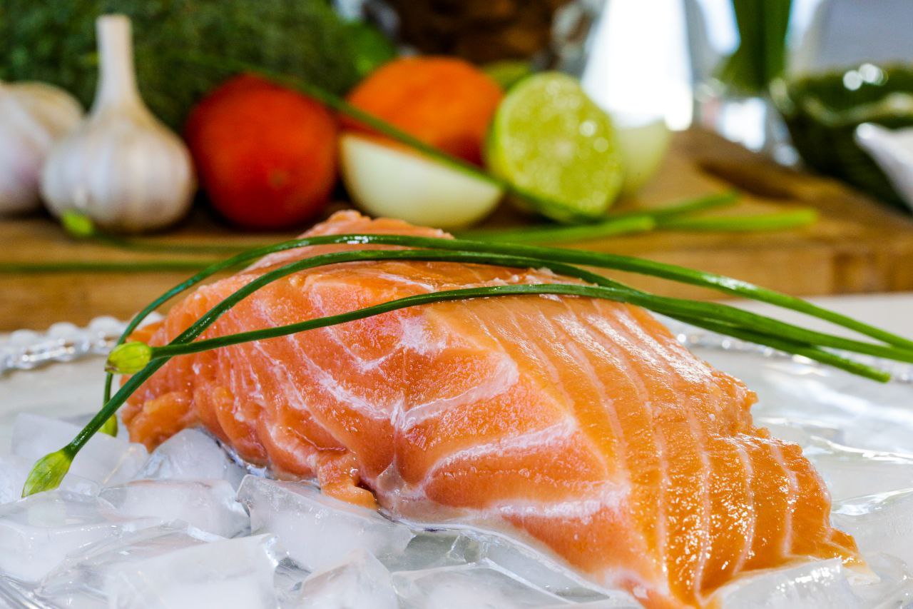 Salmão fresco in natura