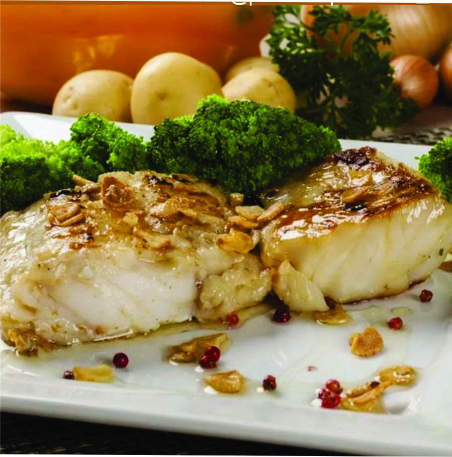 Prato preparado com pescado premium de alta qualidade